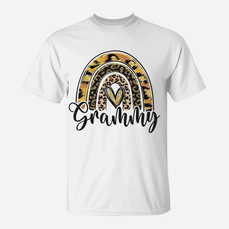 Blessed Grammy Funny Leopard Boho Rainbow Grammy Life T-Shirt