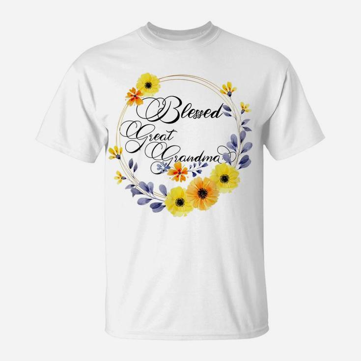 Blessed Great Grandma Shirt For Women Beautiful Flower T-Shirt