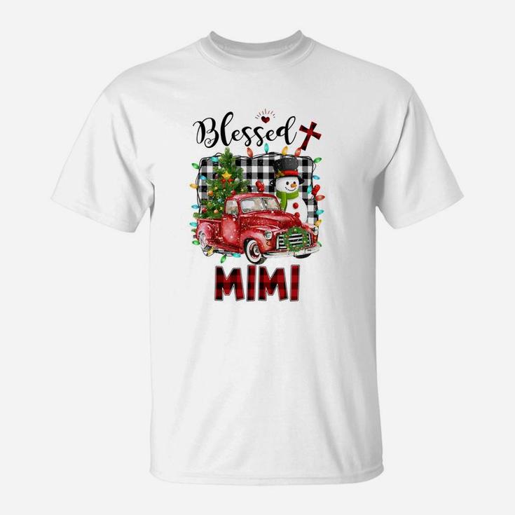 Blessed Mimi Christmas Snowman - Grandma Gift Sweatshirt T-Shirt