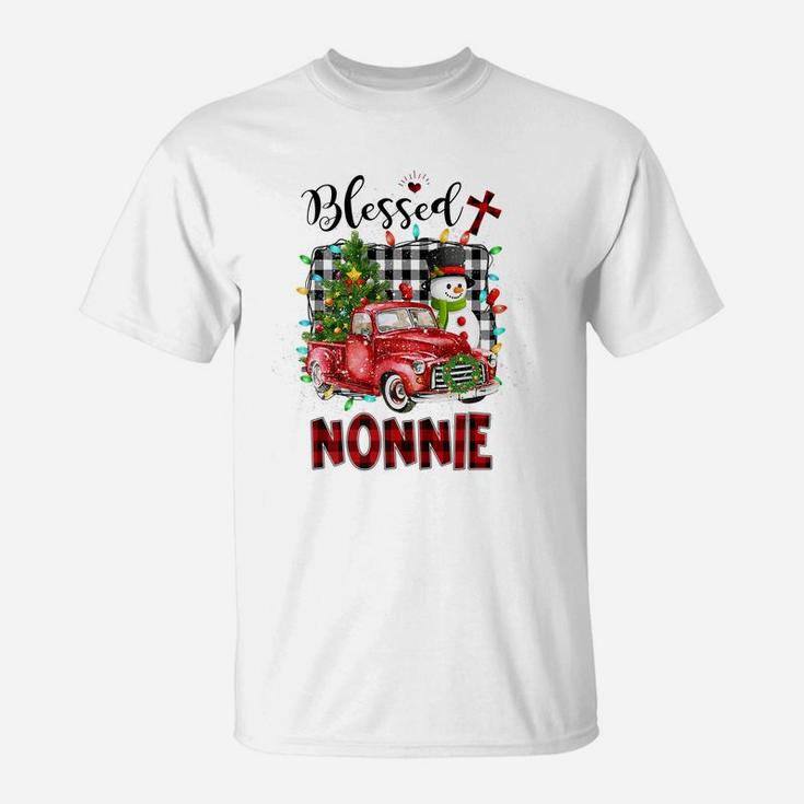 Blessed Nonnie Christmas Snowman - Grandma Gift T-Shirt
