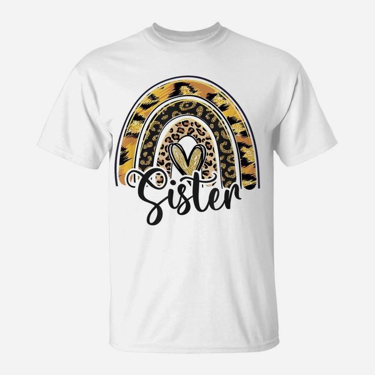 Blessed Sister Funny Leopard Boho Rainbow Sister Life T-Shirt