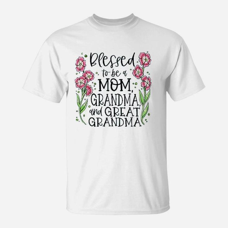 Blessed To Be A Mom Grandma T-Shirt