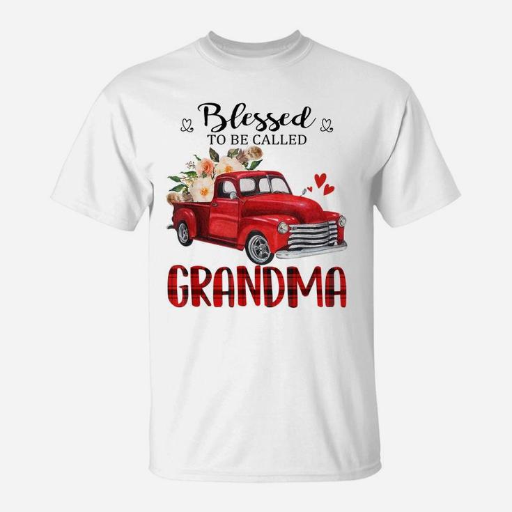 Blessed To Be Called Grandma Truck Flower Mother Day T-Shirt