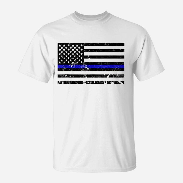 Blue Lives Matter Usa Flag T-Shirt