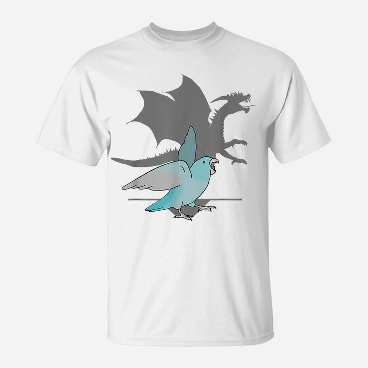Blue Pacific Parrotlet With Dragon Shadow Birb Memes Parrot T-Shirt