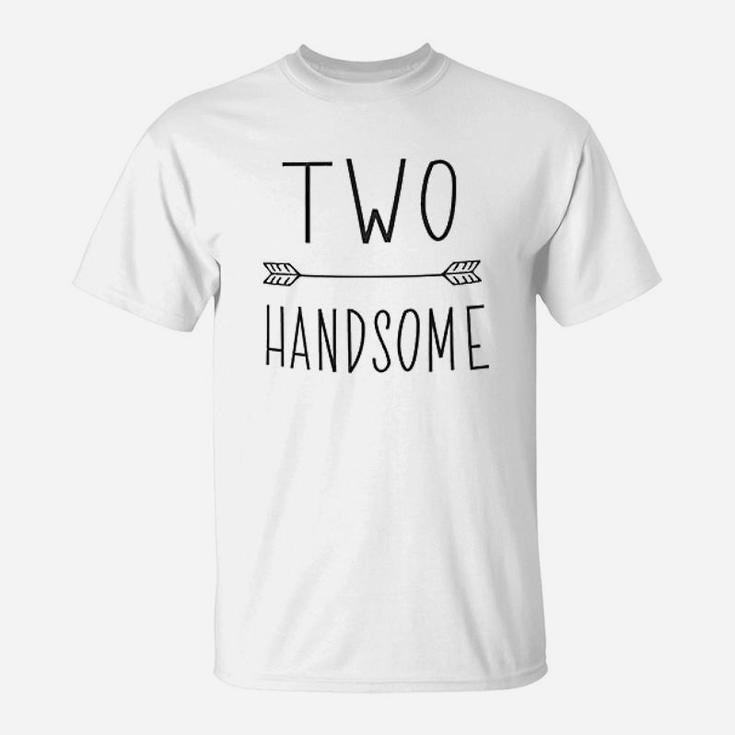 Bump And Beyond Designs Second Birthday Outfit Boy Two Handsome Birthday T-Shirt