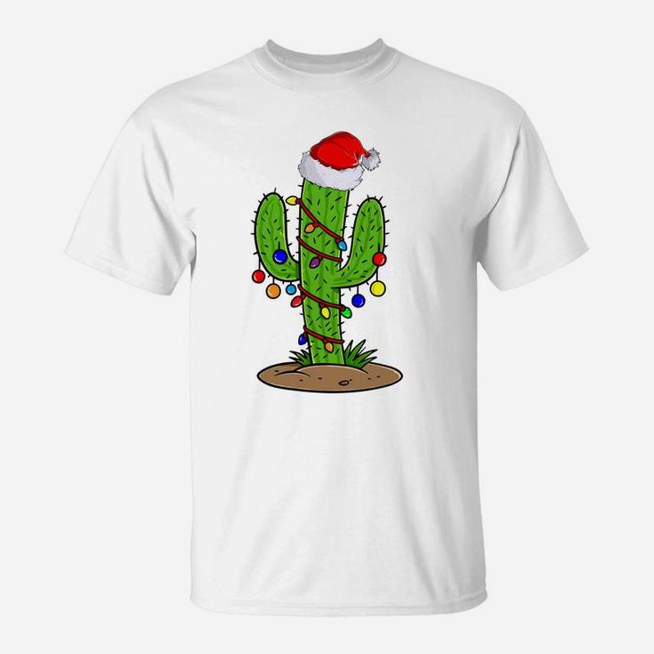 Cactus Christmas Tree Gift Santa Xmas Succulent Plant Lovers Sweatshirt T-Shirt