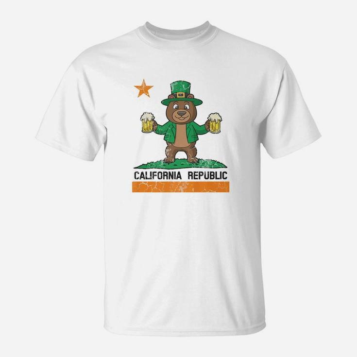 California St Patricks Day Irish Bear Leprechaun T-Shirt