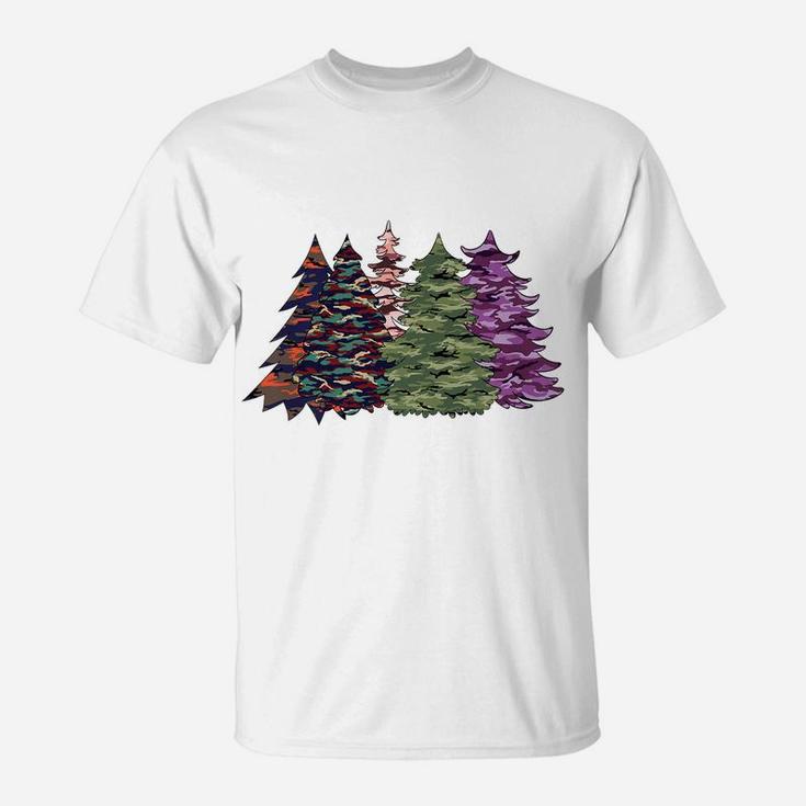 Camo Christmas Tree Print Military Gift Men Women T-Shirt