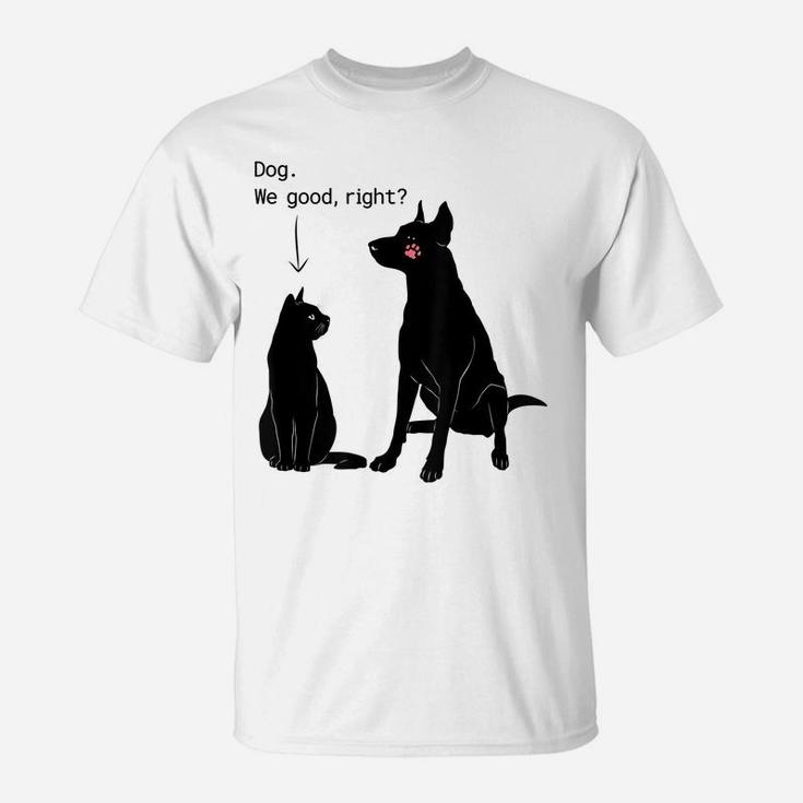 Cat Humor Cat Slaps Dog Funny Dog And Cat Lovers T-Shirt