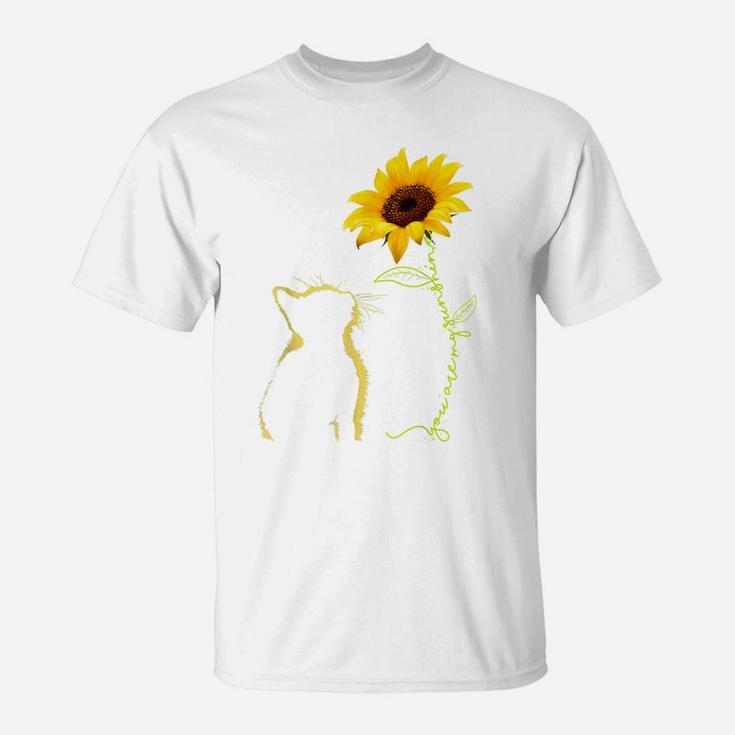 Cat You Are My Sunshine Sunflower Cat Lovers Mom Dad Gifts T-Shirt