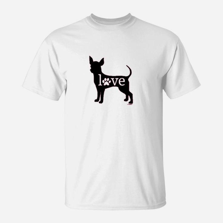 Chihuahua Love Dog Paw Prints T-Shirt