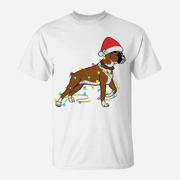 Christmas Lights Boxer Dog Lover Funny Gift T-Shirt