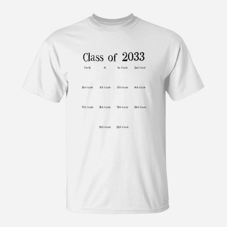 Class Of 2033 Grow With Me Shirt With Space For Handprints T-Shirt