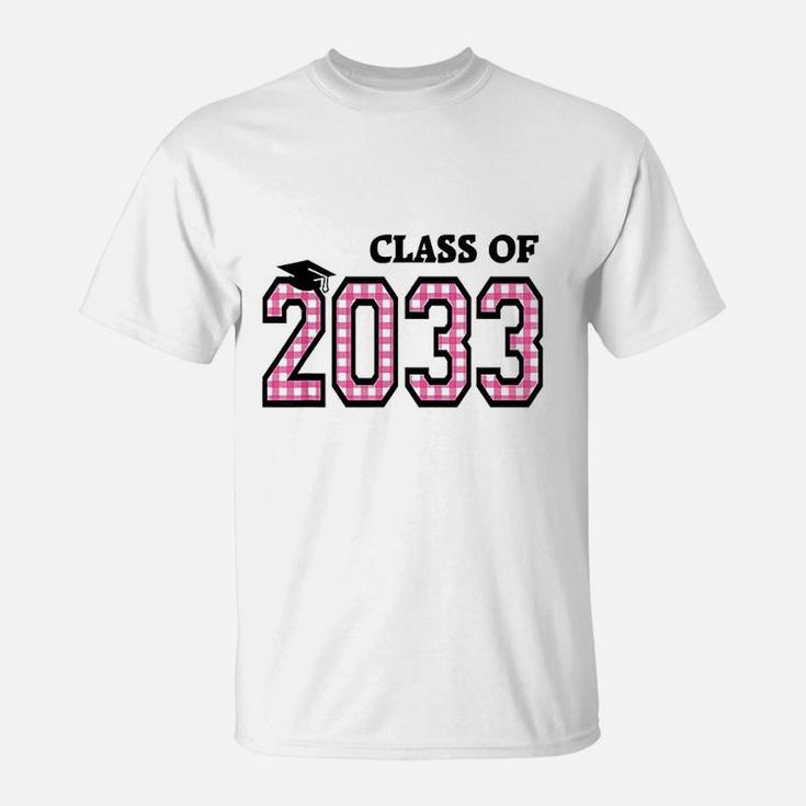 Class Of 2033 Handprints Space On Back School Keepsake Gifts T-Shirt