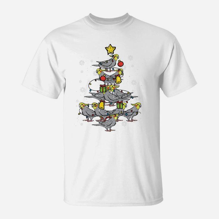 Cockatiel Christmas Tree Bird Cute Xmas Pajamas Pjs Animal Sweatshirt T-Shirt