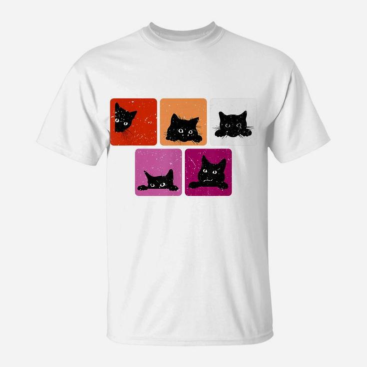 Cute Black Cat Lesbian Pride Cat Lovers T-Shirt