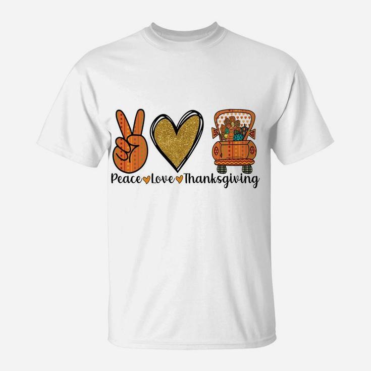 Cute Blessed Thanksgiving Costume, Peace Love Thanksgiving T-Shirt