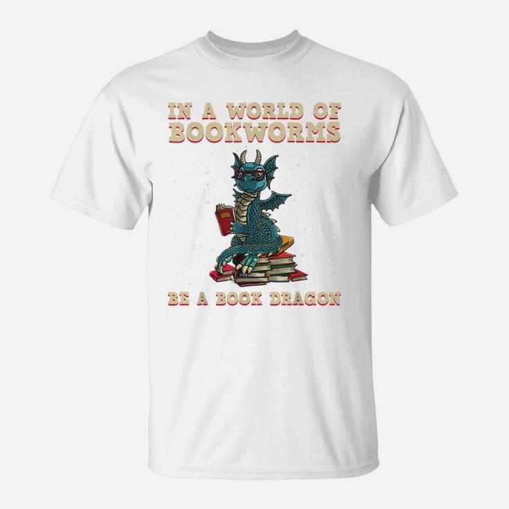 Cute Bookworm Design For Men Women Kids Librarian Book Lover T-Shirt