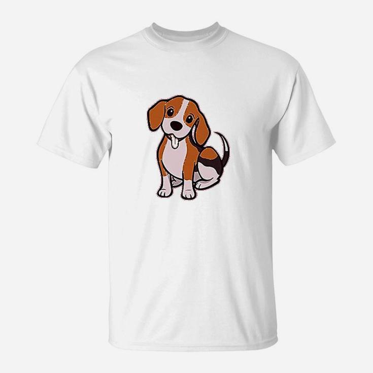 Cute Little Puppy Dog Love With Tongue Out T-Shirt