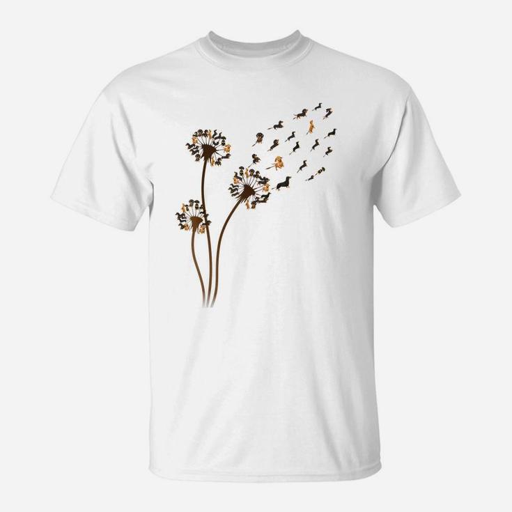 Dachshund Flower Fly Dandelion Funny Cute Dog Lover T-Shirt