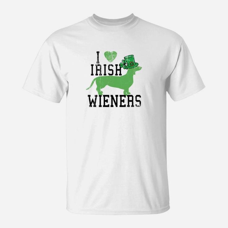 Dachshund Lovers Love Irish Wieners St Patricks Day Shirts T-Shirt