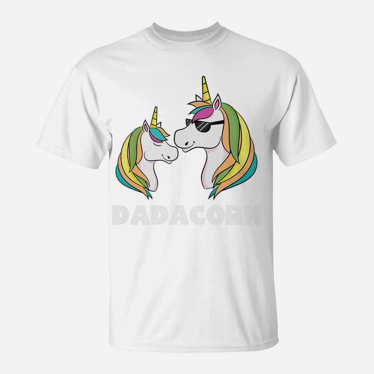 Dadacorn Unicorn Dad And Baby Fathers Day T-Shirt