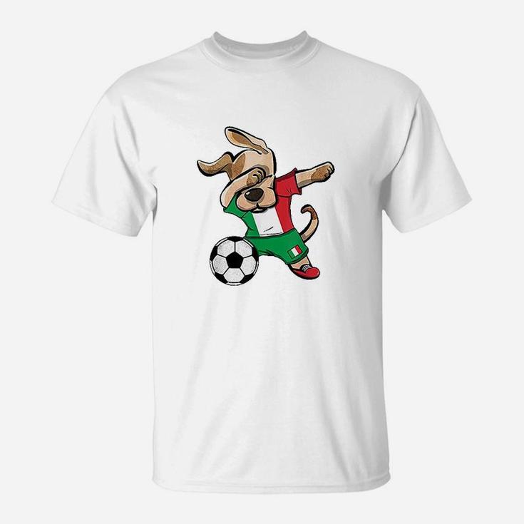 Dog Dabbing Soccer Italy T-Shirt