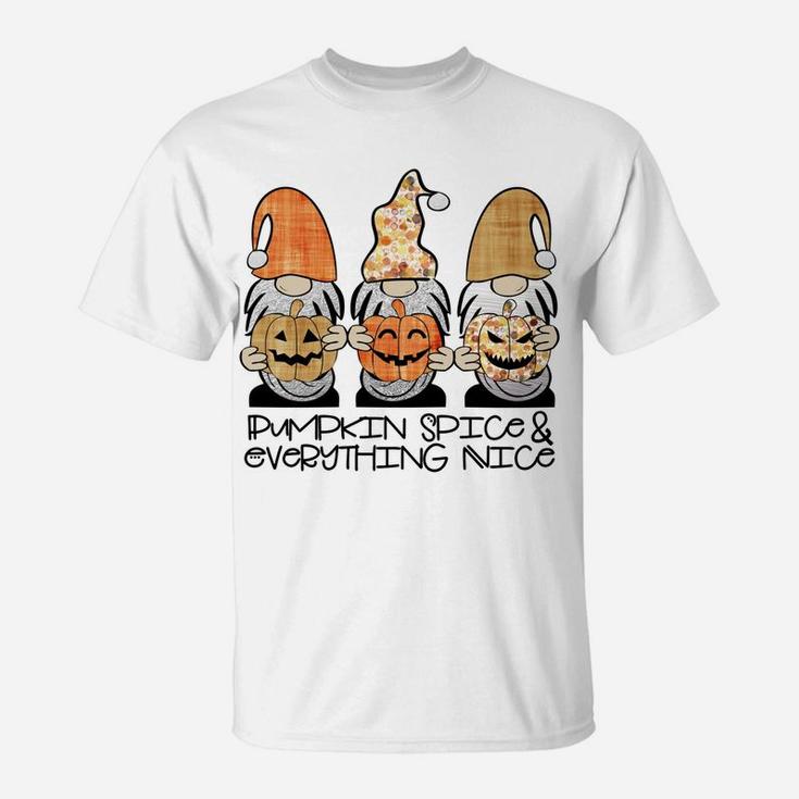 Fall Gnomes Pumpkin Spice & Everything Nice Cute Gnome Gift T-Shirt
