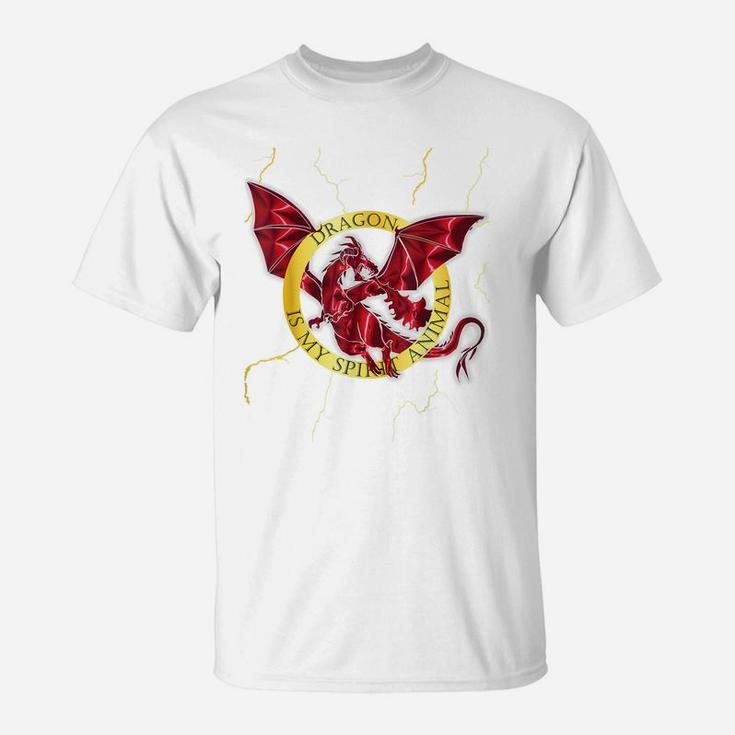 Fantasy Lover Dragon Is My Spirit Animal Graphic Design T-Shirt