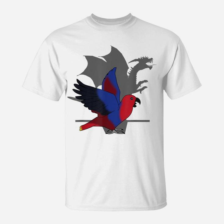 Female Eclectus Dragon Shadow, Funny Screaming Dragon Birb T-Shirt