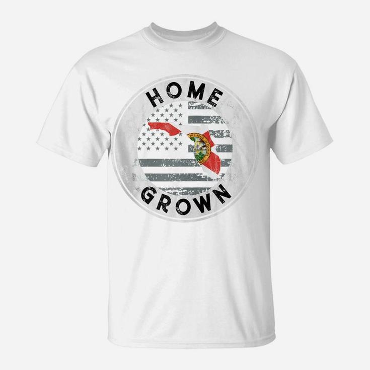 Florida Home Grown State Country American Flag Pride Love Fl Zip Hoodie T-Shirt