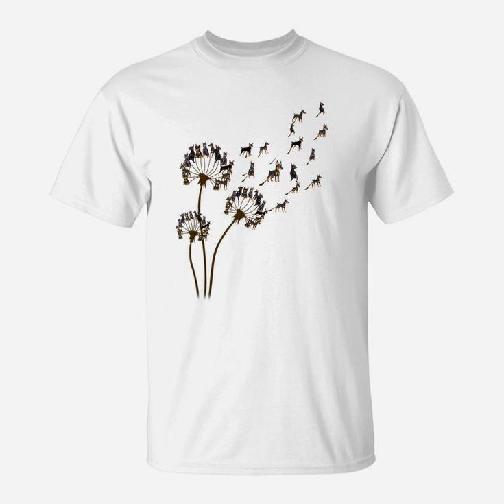 Flower Miniature Pinscher Dog Dandelion Animal Lovers Tees T-Shirt