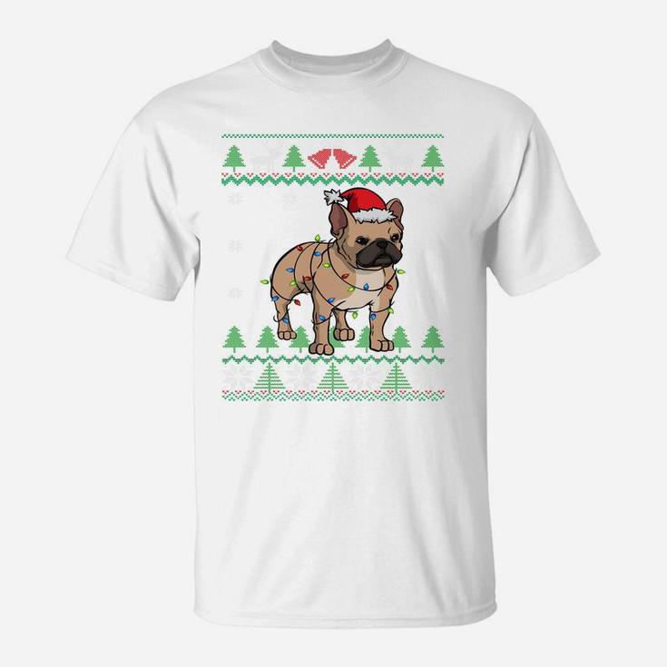 Frenchie Santa Claus | Cute French Bulldog Ugly Christmas Sweatshirt T-Shirt