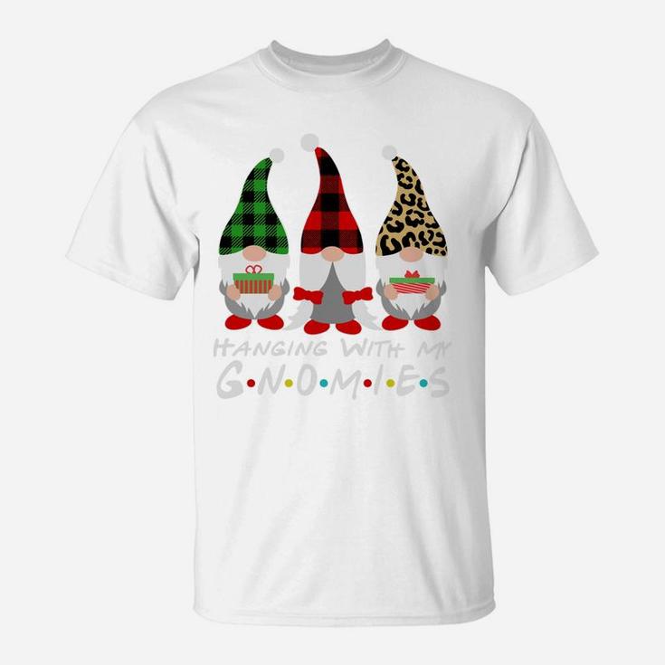 Friends Gnomes Christmas Hanging With My Gnomies Leopard Sweatshirt T-Shirt
