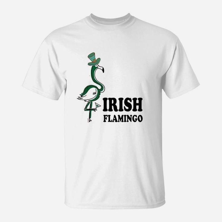 Funky Irish Flamingo Apparel Green Bird St Pattys Day T-Shirt