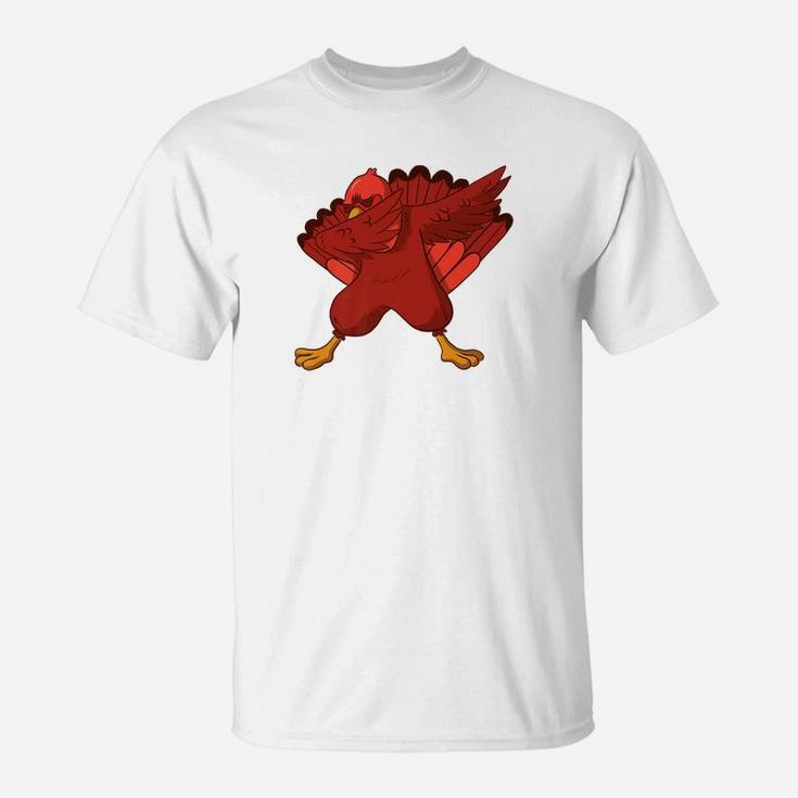 Funny Dabbing Turkey Thanksgiving Kids Boys Girls  T-Shirt