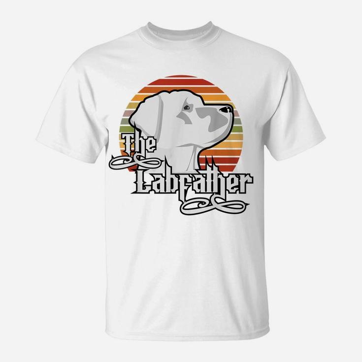 Funny Dog Shirt The Labfather Lab Labrador Dad Retro Sunset T-Shirt