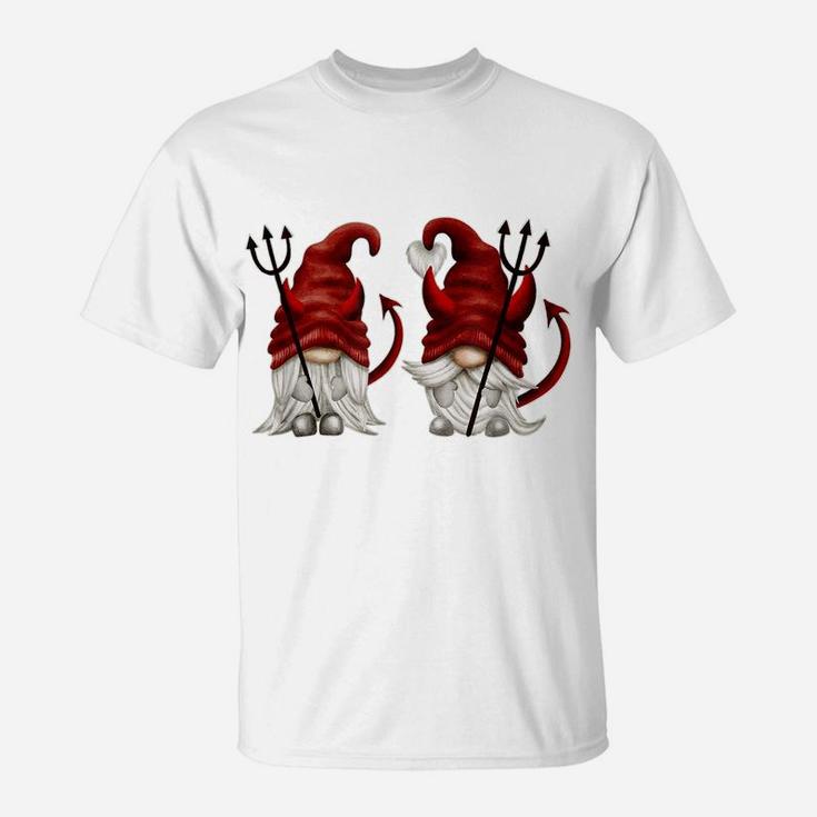 Funny Gnomes With Devil Horns - Cute Gnomies - Fun T-Shirt