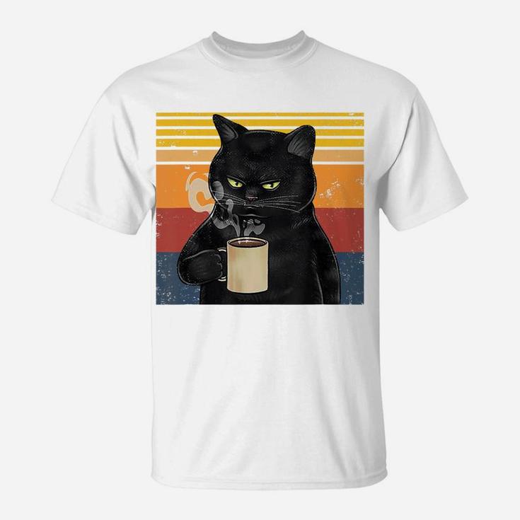 Funny I Like Coffee My Cat And Maybe 3 People Cat Lover Gift T-Shirt