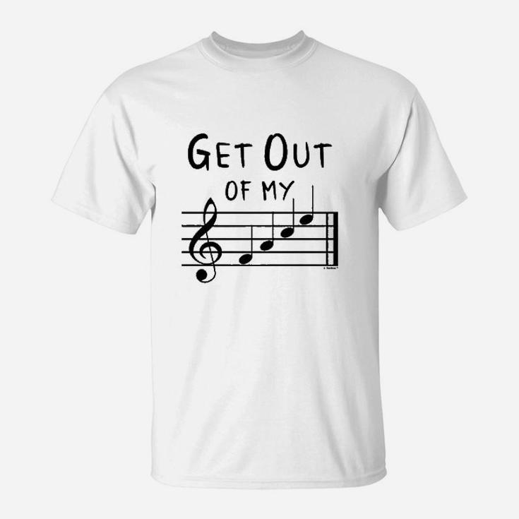 Funny Music Gifts Get Out Of My Face Musical Notes T-Shirt