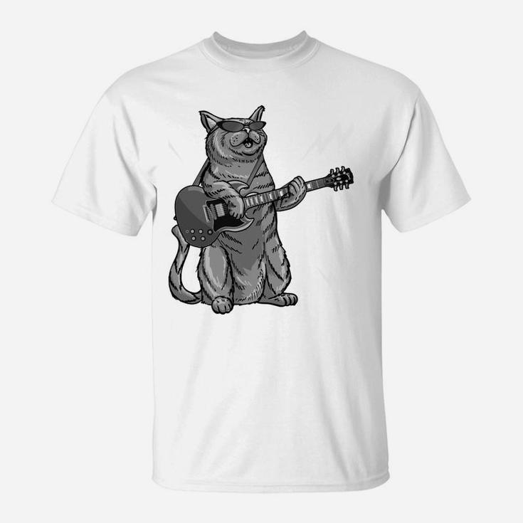 Funny My Cat Listens To Metal Gift For Music Kitten Lovers T-Shirt