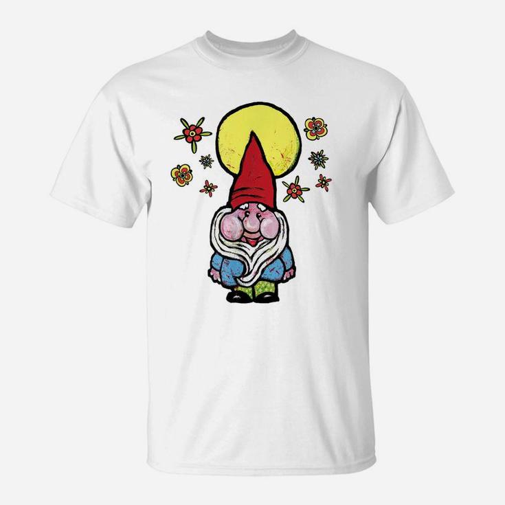 Garden Gnome Magical Happy Faerie Design T-Shirt
