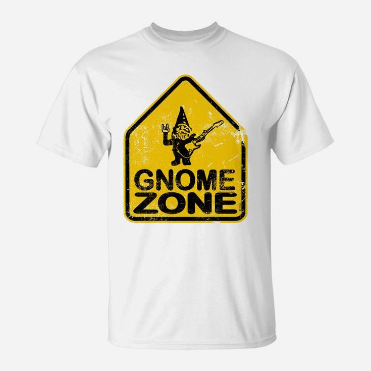 Garden Gnome Rocker Guitar Street Sign T-Shirt
