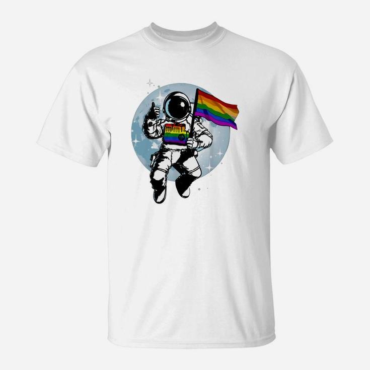 Gay Pride Flag LGBT Month Astronaut T-Shirt