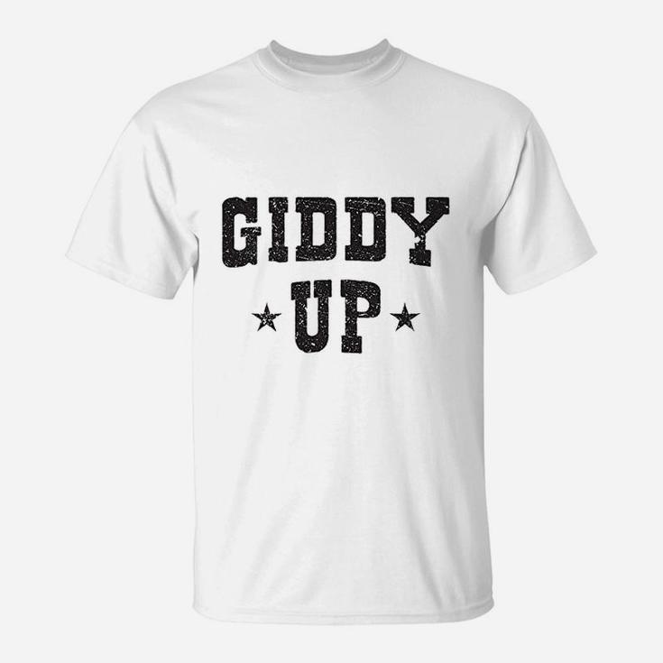 Giddy Up Cowboy Cowgirl White Vintage Retro Rodeo Gift Idea T-Shirt
