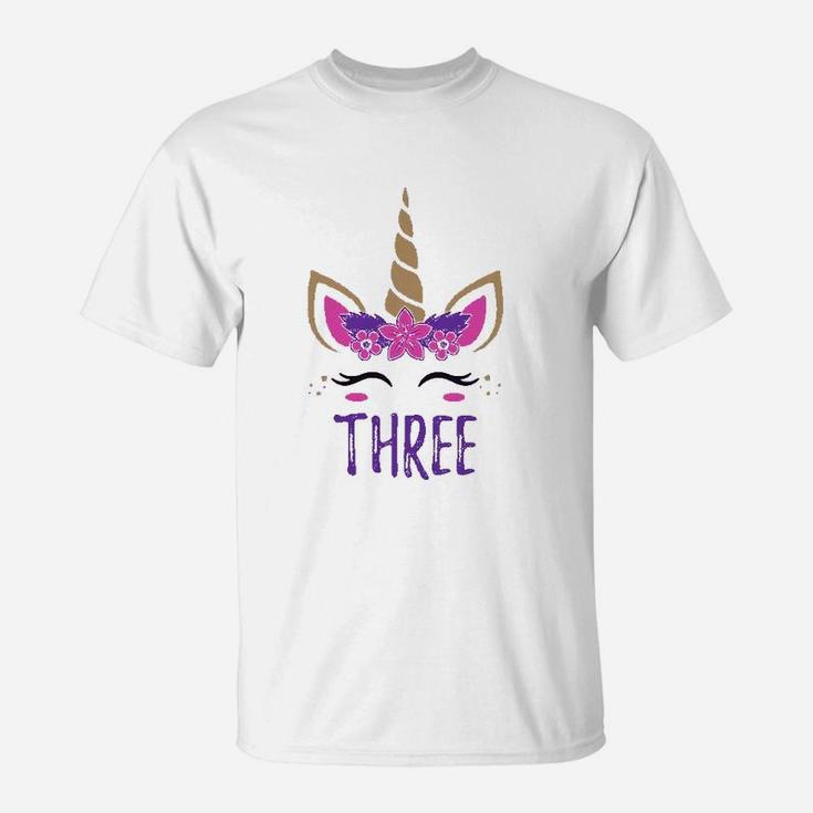Gift For 3 Year Old Girl Unicorn 3Rd Birthday T-Shirt