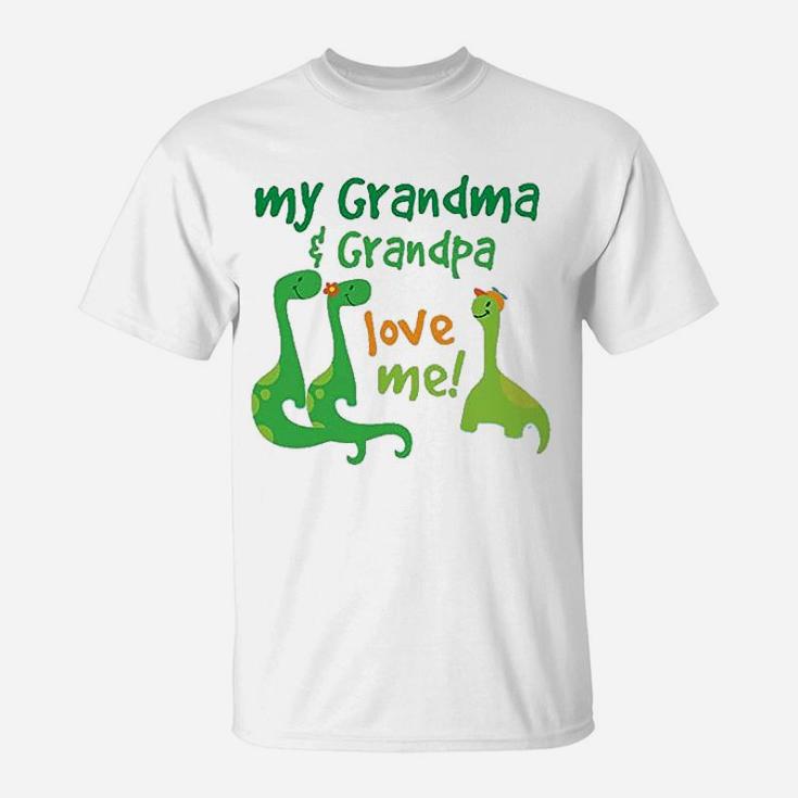 Grandma Grandpa Love Me Dinosaurs T-Shirt