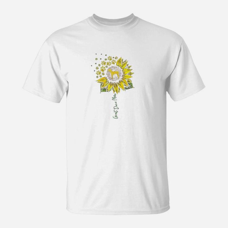 Great Dane Mom Sunflower Great Dane Lover Gifts Dog Mom Mama T-Shirt