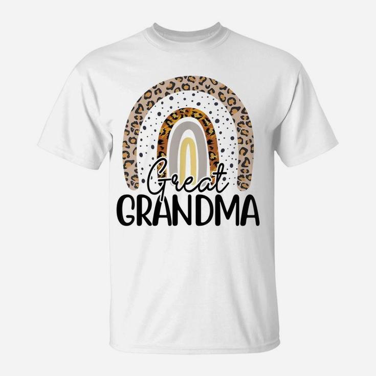 Great Grandma Funny Leopard Boho Rainbow Family T-Shirt
